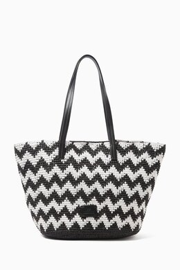 Missoni Zigzag Tote Bag in Raffia 218153292_2709