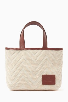 Missoni Small Zigzag Tote Bag in Canvas & Leather 218153290_26