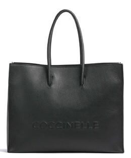 Сумка-шоппер Myrtha Maxi Logo из зернистой яловой кожи Coccinelle, черный e1qbb180101-001 | schwarz