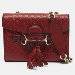 Gucci Red MicroGuccissima Leather Mini Emily Chain Crossbody Bag 1158333