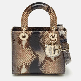 Christian Dior Brown Python Small Lady Christian Dior Tote 1158123