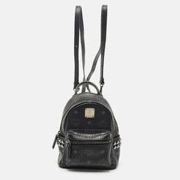 MCM Black Visetos Coated Canvas Mini Side Studs Stark Bebe Boo Backpack 1158393