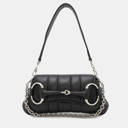 Gucci Black Leather Horsebit Shoulder Bag 1157671