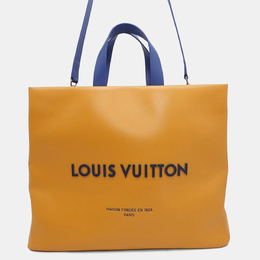Louis Vuitton Saffron Leather Shopper Tote MM Bag 1157657