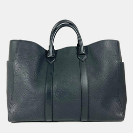 Louis Vuitton Black Taurillon Leather Monogram Sac Plat 24H Tote Bag 1157356