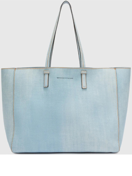 Сумка-тоут Ermanno Scervino с логотипом, синий d463s304emy | синий