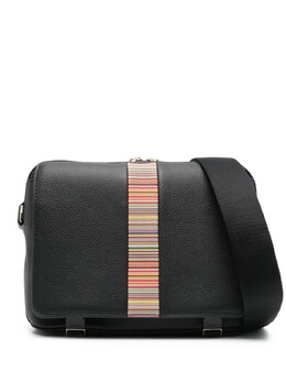 Сумка-мессенджер из кожи с фирменной полосатой отделкой от Paul Smith, черный m1a8040cmulti | черный