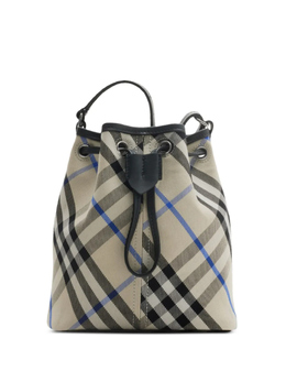 Мини-сумка-ведро Burberry в клетку, нейтральный 8105766 | нейтральные цвета