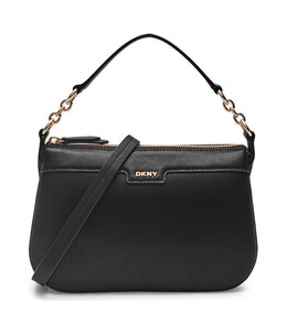 Сумка-мессенджер кожаная DKNY на молнии, черный dk245w00000300600os | nero