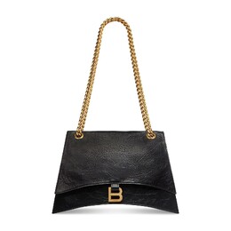 Сумка на цепочке Balenciaga Medium Crush, цвет Черный 716393 210it 1000 | black