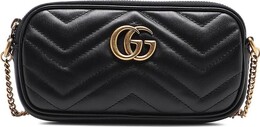 Сумочка Gucci GG Marmont Matelassé Zip Top Super Mini Bag Black, черный 598596 dtdct 1000 | black