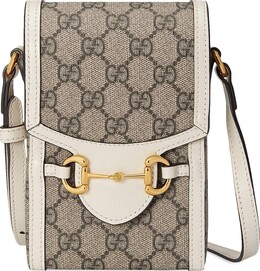 Сумка Gucci Horsebit 1955 Mini Bag Beige/Ebony/White, бежевый 625615 92tcg 9761 | brown