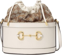 Сумка Gucci Horsebit 1955 Bucket Bag White, белый 602118 1dbug 9095 | white