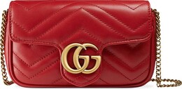 Сумка Gucci GG Marmont Matelass Leather Super Mini Bag Hibiscus Red 476433 dtdct 6433 | red