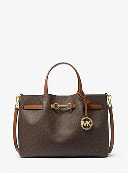 Сумка-Саквояж Carson среднего размера с фирменным логотипом Michael Kors, коричневый 35s5g2zs3b | brown