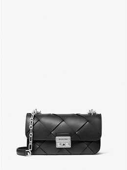 Маленькая сумка через плечо из плетеной кожи Tribeca Michael Kors, черный 30s5s2rl5l | black
