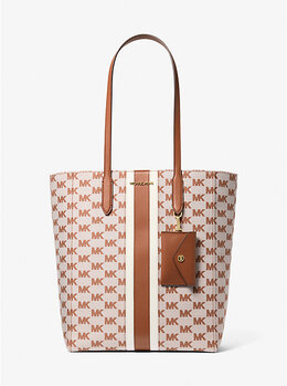 Сумка-Тоут Vincent из жаккарда с большим логотипом и держателем для карт Michael Kors, коричневый 35r5g2vt7j | luggage