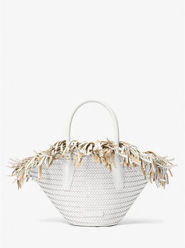 Мини-Сумка-Корзина из кожи ручной работы Sardinia Michael Kors, белый 31s5psat1l | optic white
