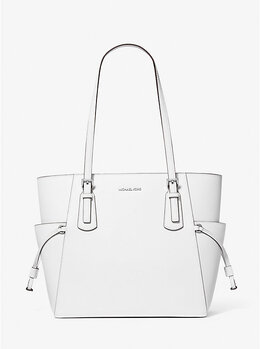 Большая сумка-тоут Voyager из сафьяновой кожи Michael Kors, белый 35s5sv6t7l | optic white