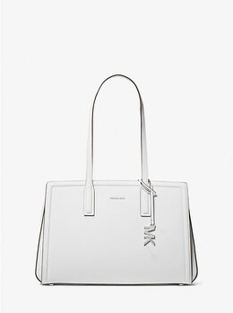 Сумка-Тоут Laila среднего размера из шагреневой кожи Michael Kors, белый 30s5s9it2l | optic white