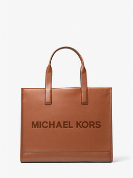 Сумка-Тоут из шагреневой кожи с тисненым логотипом Cooper Michael Kors, коричневый 37s5mcot4l | luggage
