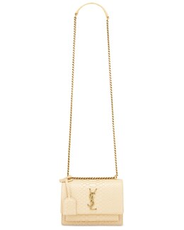 Маленькая сумка Sunset из питона Saint Laurent, цвет Deep Sand & Light Sand slau-wy2965 | deep sand & light sand