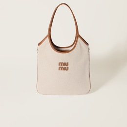 Сумка Ivy из холста и кожи Miu Miu, мультиколор 5bg231_acrn_f062f_v_mlf | beige / brandy
