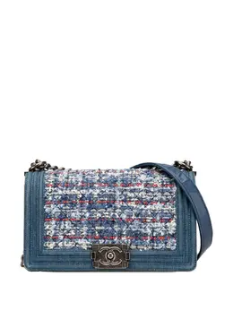 Chanel 2014 Medium Denim and Tweed Boy Bag crossbody bag 29807131