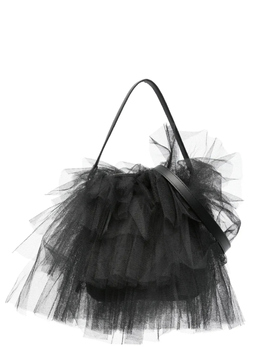 Мини-сумка Simone Rocha с оборками, черный bag1840035net | черный