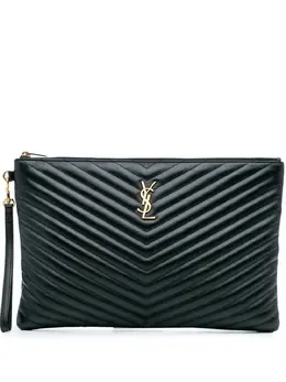 Saint Laurent 2017 Leather Chevron Monogram Document Holder clutch bag 29954056