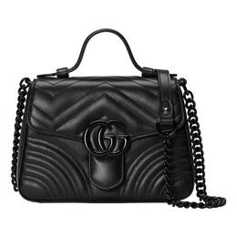 Сумка gg marmont top handle bag 'black' Gucci, черный 702563-dtdfv-1000 | black