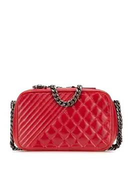 Chanel 2014-2015 Small Quilted Glazed Calfskin Coco Boy Camera Bag crossbody bag 30445346