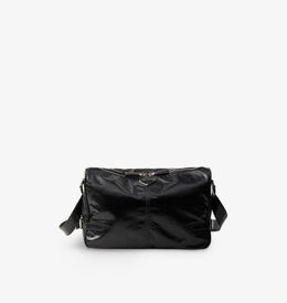 Сумка через плечо из кожи с логотипом-пластикой Prada, черный r04422612 | black