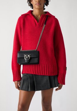 Сумка через плечо LOVE ONE MINI VITELLO SETA Pinko, черный p6951h1gb-q11 | black/old silver