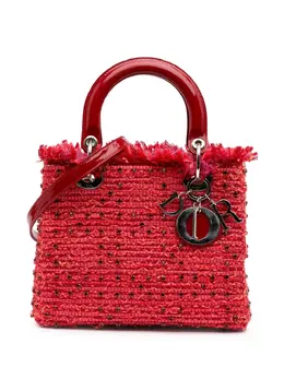Christian Dior 2012 Medium Tweed Fringe Rhinestone Lady Dior satchel 30572855