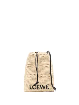 Loewe drawstring raffia cross body bag 29668833