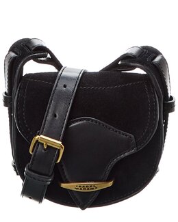 Миниатюрная сумка на плечо Isabel Marant Botsy из замши и кожи, черный 7769315409980 | black