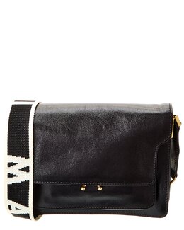 Сумка через плечо Marni Trunk Medium из кожи, черный 7799120429116 | black