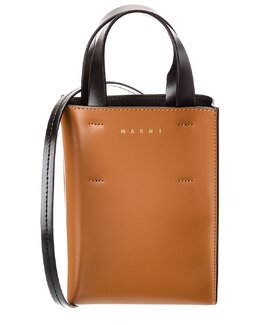 Сумка-тоут Marni Museo Nano из кожи, коричневый 7792654319676 | brown