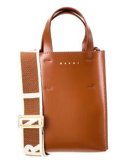 Сумка-тоут Marni Museo Nano из кожи, коричневый 7792694001724 | brown