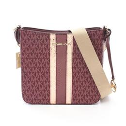 Michael Kors Jet Set Дорожная сумка через плечо из кожи с покрытием Canvas Сумка на выходные, бордовый 7918466203708 | bordeaux
