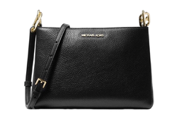Сумка через плечо Michael Kors Trisha MK Signature из кожи, цвет black/leather/gold 7023966519356 | black/leather/gold