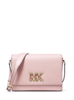 Michael Kors MIMIleather MK Signature LOGO сумка-мессенджер через плечо с клапаном, цвет powder blush pink/gold 7844466360380 | powder blush pink/gold