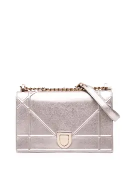 Christian Dior 2017 Medium Metallic Grained Calfskin Diorama Flap crossbody bag 30540359