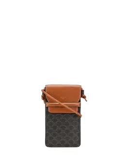 Celine 2021 Triomphe Coated Canvas Phone Pouch Flap crossbody bag 30564390