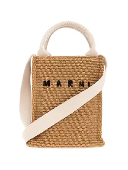 Marni woven raffia tote bag 30275704