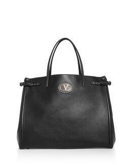 Большая кожаная сумка-тоут Antibes Valentino Garavani, черный 5247576 | black