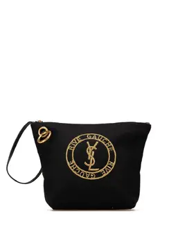 Saint Laurent 2002 Wool Embroidered Rive Gauche Pouch clutch bag 30616947