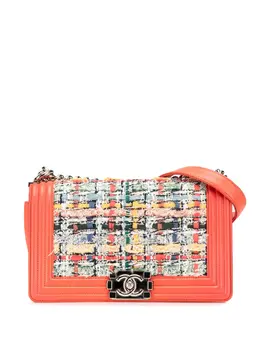 Chanel 2014-2015 Medium Tweed and Lambskin Boy Flap crossbody bag 30569674