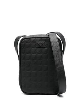 Сумка-мессенджер с тисненым логотипом Emporio Armani, черный em001737af14774 | черный